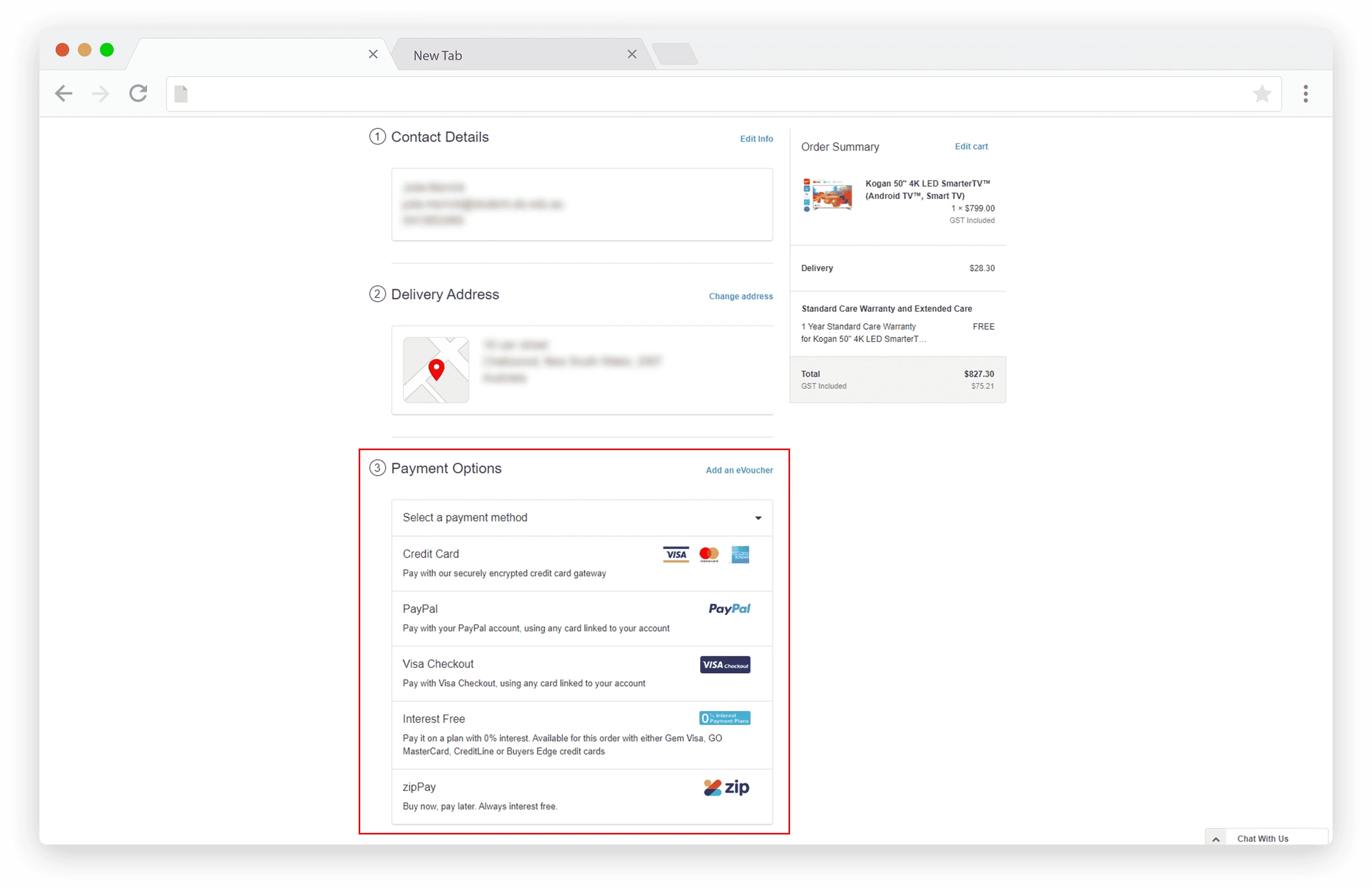 Kogan payment types