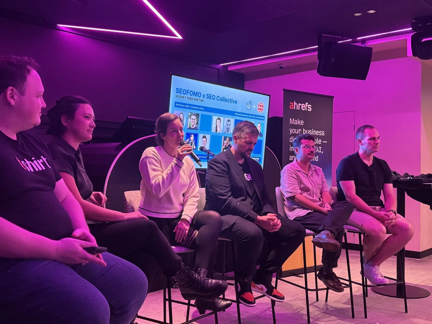 Regan McGregor on the panel at the SEOFOMO x SEO Collective meetup in Sydney